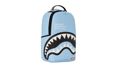 sprayground shark central backpack blue.